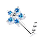 DAIIIBABYYY  -  1PC Stainless Steel Small Nose Rings Crystal Zircon Butterfly Flower Heart Nose Studs 20G Body Piercing Jewelry For Women Men