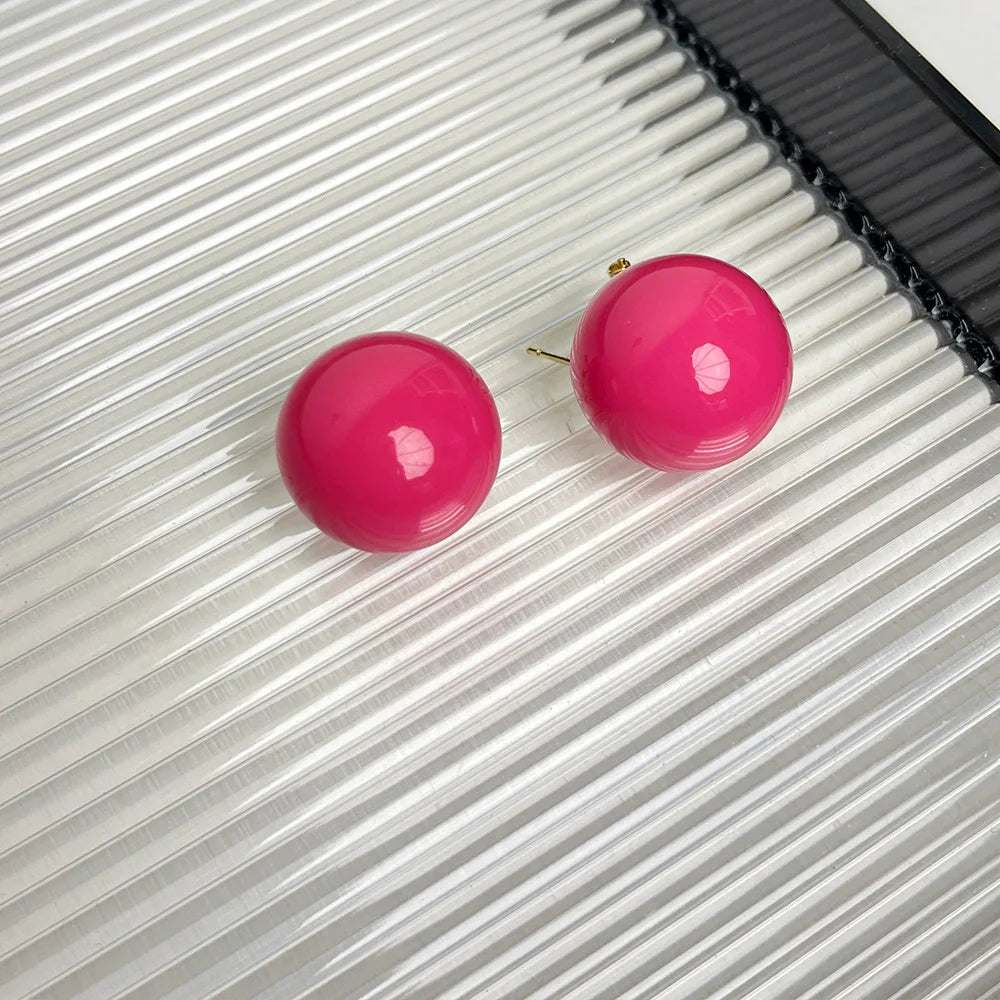 DAIIIBABYYY  -  Dopamine ball earrings for women new style explosive exaggerated earrings