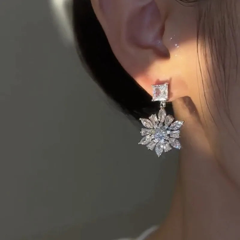 DAIIIBABYYY  -  Luxury Flower Earrings for Women Ear Piercing Accessories Exquisite Girls Earrings Wedding Party Trendy Jewelry