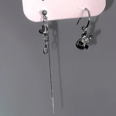 DAIIIBABYYY  -  6Pcs/set Women Silver Color Rhinestone Butterfly Stud Earrings Y2K Korean Fashion Punk Earring Stud Jewelry Sets Gift