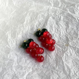 Daiiibabyyy  Sweet Bohemia Earrings Fruit Dangle Earring Korean Style Acrylic Grape Earrings Cute Jewelry Accessories Beads Earrings Summer