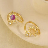 DAIIIBABYYY  -  Classic Gold Color Sun Flower Rings for Women Vintage Charm Adjustable Opal Rings Party Jewelry Best Friend Gift Bijoux Femme
