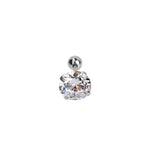 DAIIIBABYYY  -  1pc 3/4/5/6/7/8mm 3 Colors Punk Stainless Titanium Steel  Zircon Crystal Stud Earrings For Men Women Tragus Helix Body Piercing