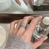 DAIIIBABYYY  -  Sparkling Zircon Multilayer Rings For Women Girls Exquisite New Fashion Simple Classic Elegant Anniversary Jewelry Gifts