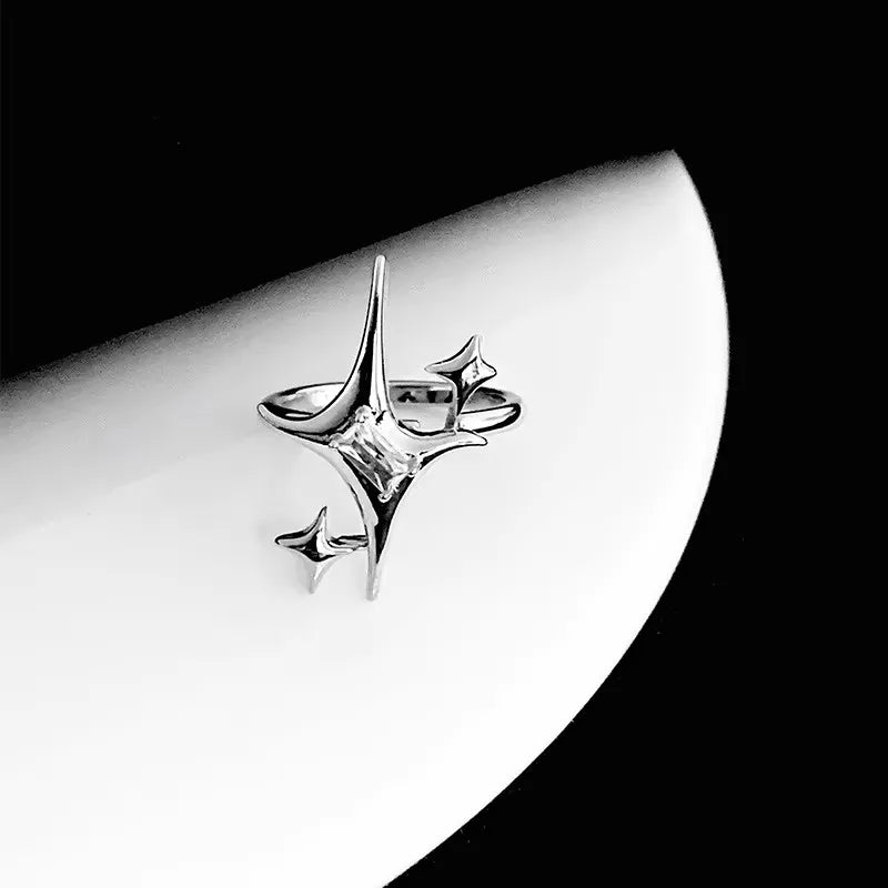 DAIIIBABYYY  -  Irregular Black Cross Star Animal Spider Aesthetic Rings For Women Y2K EMO Gothic Ring Grunge Halloween Rave Jewelry Accessories