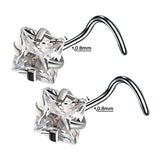 DAIIIBABYYY  -  2PC Fashion Stainless Steel Crystal Nose Septum Piercing Studs 20G Mini Nose Ring Earrings Studs Body Piering Jewelry for Women