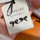 DAIIIBABYYY  -  Korean Fashion Beaded Bow-knot Stud Earrings for Women Kpop INS Style Temperament Simple Bow Earring Jewelry Party Gift