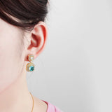 DAIIIBABYYY  -  New Arrival Elegant Shiny CZ Zircon Square Star 925 Silver Needle Ladies Tassels Stud Earrings Jewelry For Women Not Allergic