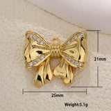 DAIIIBABYYY  -  1 piece Brass Material Cute Zircon Knot Bow Charms For Women DIY Pendant Earrings Bracelet Necklace Jewelry Wholesale