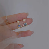 DAIIIBABYYY  -  Fashion Cosmic Star River Earrings Blue Opal Niche Unique Planet Earrings Ear Studs Women Versatile Ear Jewelry