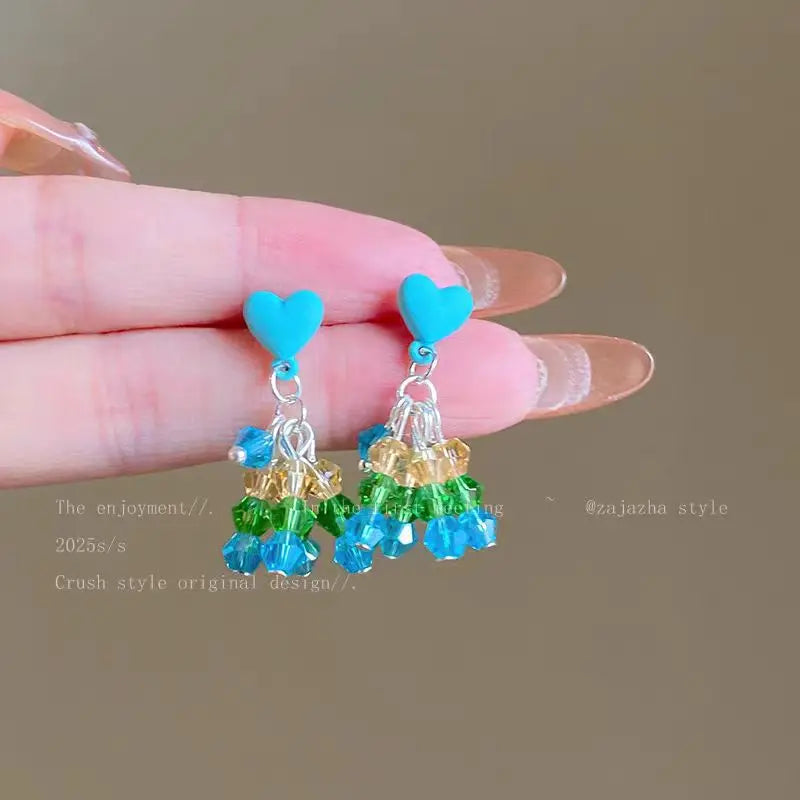 Daiiibabyyy  Crystal Star Pendant Earrings for Women Girls Fashion Jewelry Gift