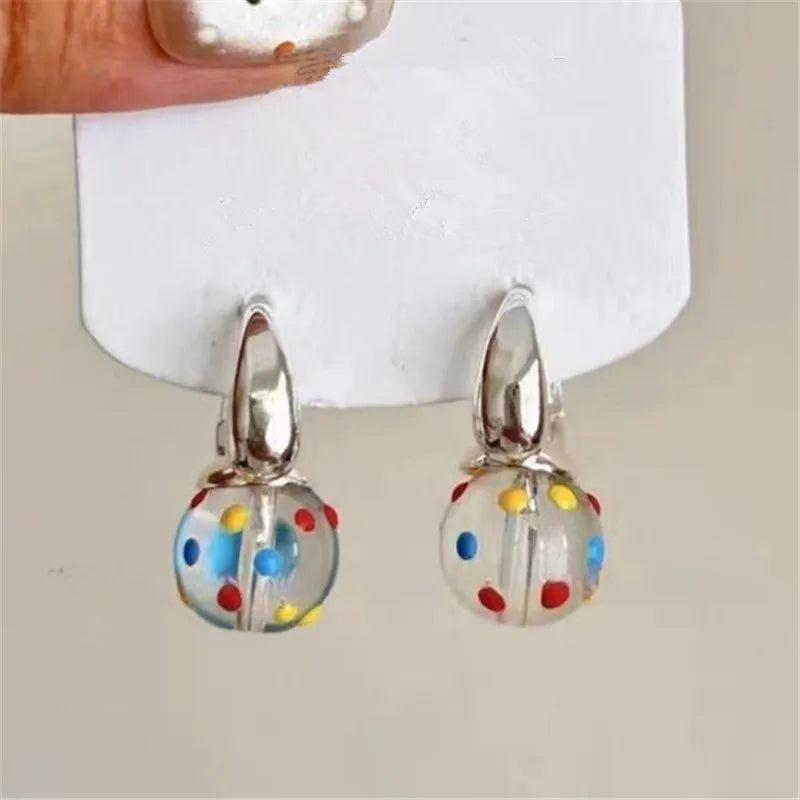 DAIIIBABYYY  -  Fashion Asymmetrical Metal Enamel Glaze Dog Drop Earrings For Women European American Style Earring Party Jewelry Gifts