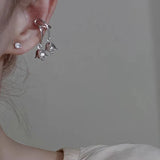 DAIIIBABYYY  -   Lily of the Valley Flower Drop Ear Cuff Earrings Clips for Women Floral No-piercing Korean Fashion Earring Jewelry