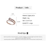 Daiiibabyyy  Korean Simple Zircon Serpentine Opening Rings Light Luxury Finger Ring High Grade Handmade Jewelry for Women