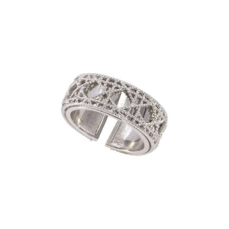 DAIIIBABYYY  -  Silver Color Hollow Smooth Rings For Women Couples New Trendy Personality Creative Design Party Jewelry Gifts Wholesale