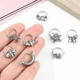 DAIIIBABYYY  -  Fashion Punk Stainless Steel Nose Ring Silver Color Gothic Insect Nose Rings For Women Men Body Cartilage Piercing Jewelry