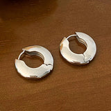 Daiiibabyyy  New Design Round Metal Hoop Earrings Simple Stylish Thick Brass Hollow Circle Earring Ear Buckle Minimalist Trend Daily Earrings