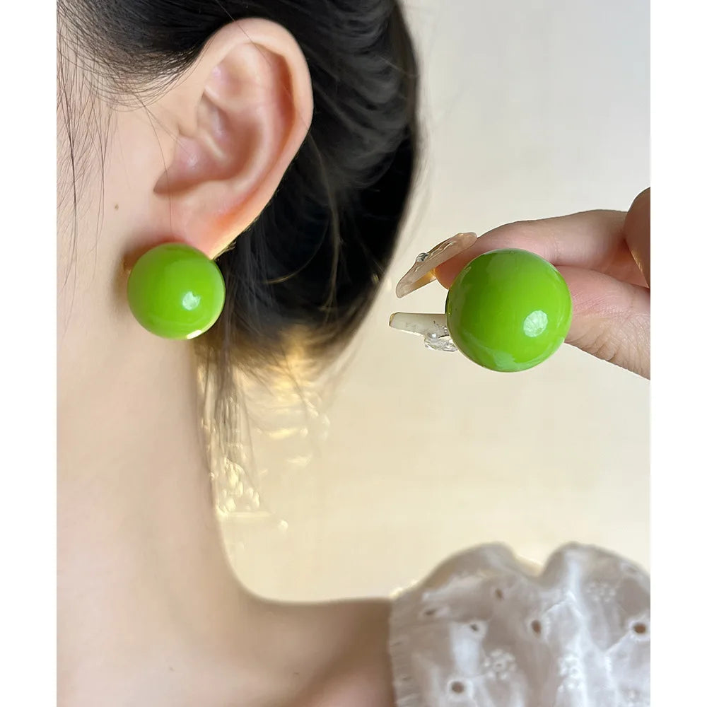 DAIIIBABYYY  -  Dopamine ball earrings for women new style explosive exaggerated earrings