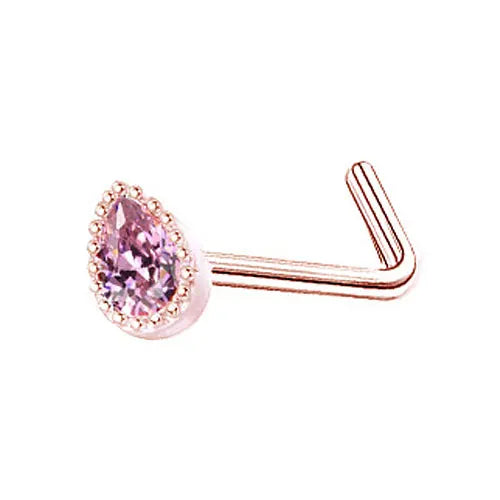 DAIIIBABYYY  -  1PC Stainless Steel Small Nose Rings Crystal Zircon Butterfly Flower Heart Nose Studs 20G Body Piercing Jewelry For Women Men