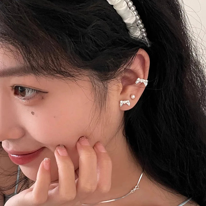 DAIIIBABYYY  -  Design Sweet Cool Style Bow Knot Earrings for Women Simple Korean Bow Earings Piercing Elegant Y2K Jewelry Gifts Dropshipping