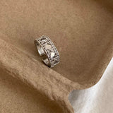 DAIIIBABYYY  -  Silver Color Hollow Smooth Rings For Women Couples New Trendy Personality Creative Design Party Jewelry Gifts Wholesale