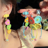 Daiiibabyyy  Summer Rain Color Unique Dopamine Design Drop Dangle Earrings for Women Fashion Jewelry Accessories