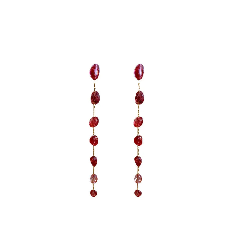 DAIIIBABYYY  -  Geometric long earrings niche simple design tassel earrings
