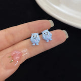 DAIIIBABYYY  -  Cute Green Blue Evil Monster Eyes Stud Earrings Women Kids Halloween Animal Rabbit Big Eyes Goth Cross Earring Jewelry