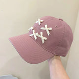 Bow Baseball Cap For Men&Women Soft Top Snapback Hats Unisex Solid Visor Hats Outdoor Sports Hip Hop Sunscreen Hat Cap
