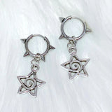 DAIIIBABYYY  -  Korean Fashion Cute Star Swirl Earrings Gothic Charms Rivet Earrings for Women Punk Grunge Jewelry Vintage Accessories Cool