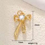 DAIIIBABYYY  -  1 piece Brass Material Cute Zircon Knot Bow Charms For Women DIY Pendant Earrings Bracelet Necklace Jewelry Wholesale