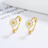 DAIIIBABYYY  -  Korean Sweet and Lovely Daisy Flower Earrings Women's Elegant Delicate Copper Earrings Holiday Party Jewellery Accessories