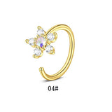 DAIIIBABYYY  -  1Pcs Fashion Star Heart CZ Nose/Lip/Ear Hoops Septum Hoop Nose Ring Crystal Piercing Ear Tragus Cartilage Earrings Body Jewelry