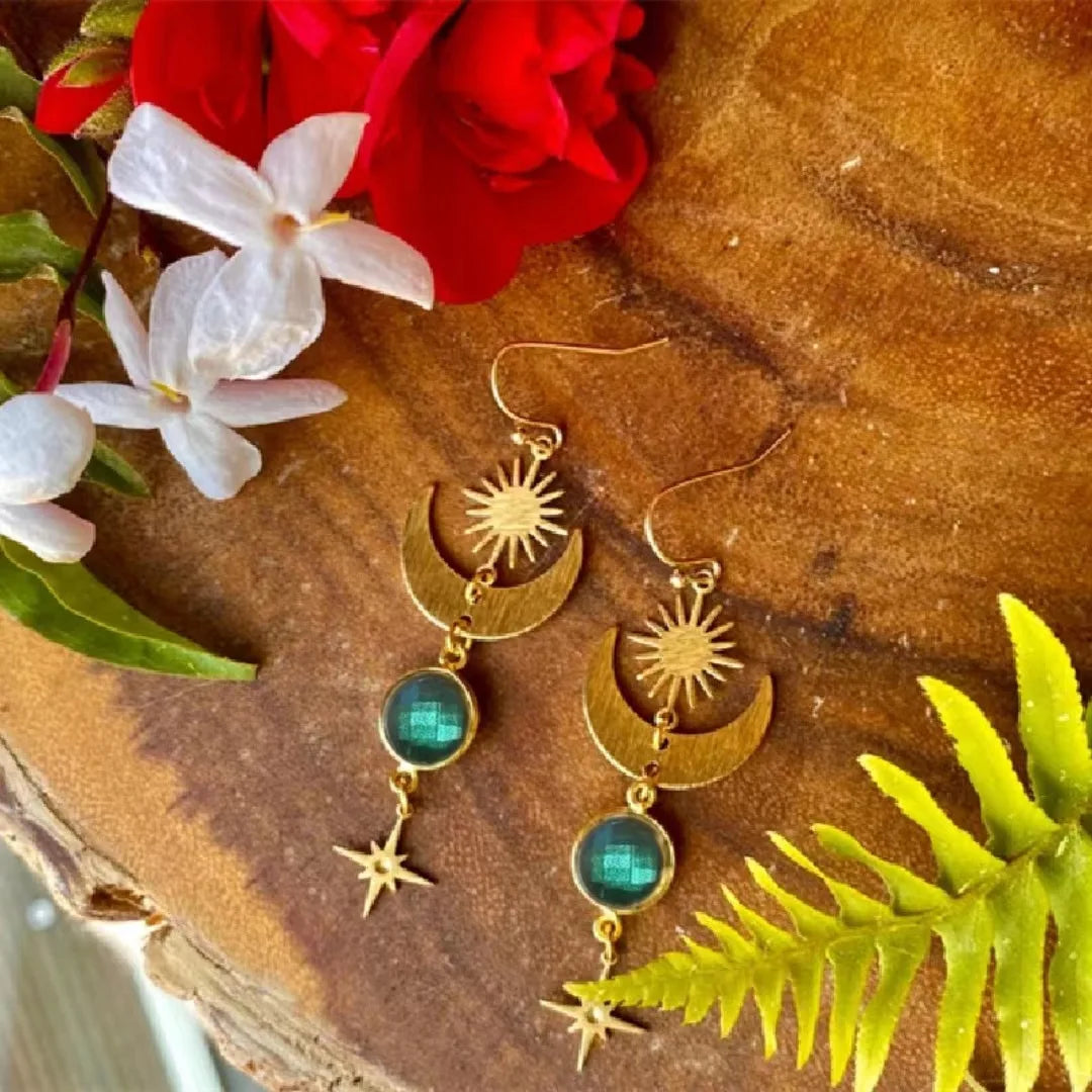 DAIIIBABYYY  -  Magic Labradorite Fairy Earrings Hypoallergenic Wanderlust Jewelry Bohemian Earrings Fashion Novelty Women Gift Statement