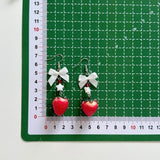 DAIIIBABYYY  -  Elegant Bowknot Strawberry Ear Rings Sweet and Delicate Fruit Eardrops Gift Women Ornament for Daily Wear