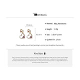 Daiiibabyyy  Silver Needle Studded Diamond Heart Sweet Earrings Set Women's Simple Fashion Temperament Stud Earring Light Luxury High-end