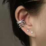 DAIIIBABYYY  -  1Pcs Zircon No Piercing Ear Cuff Earrings Earcuff Fake Cartilage Clip Earring Women Geometry Heart Star Ear Cuffs Jewelry Gifts