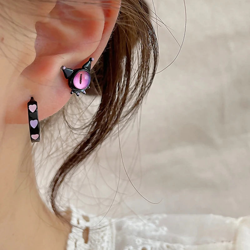 DAIIIBABYYY  -  Cute Funny Monster Eyes Stud Earrings Set Women Y2K Kpop Fashion C-Shape Earring Set Goth Jewelry brincos Accessories