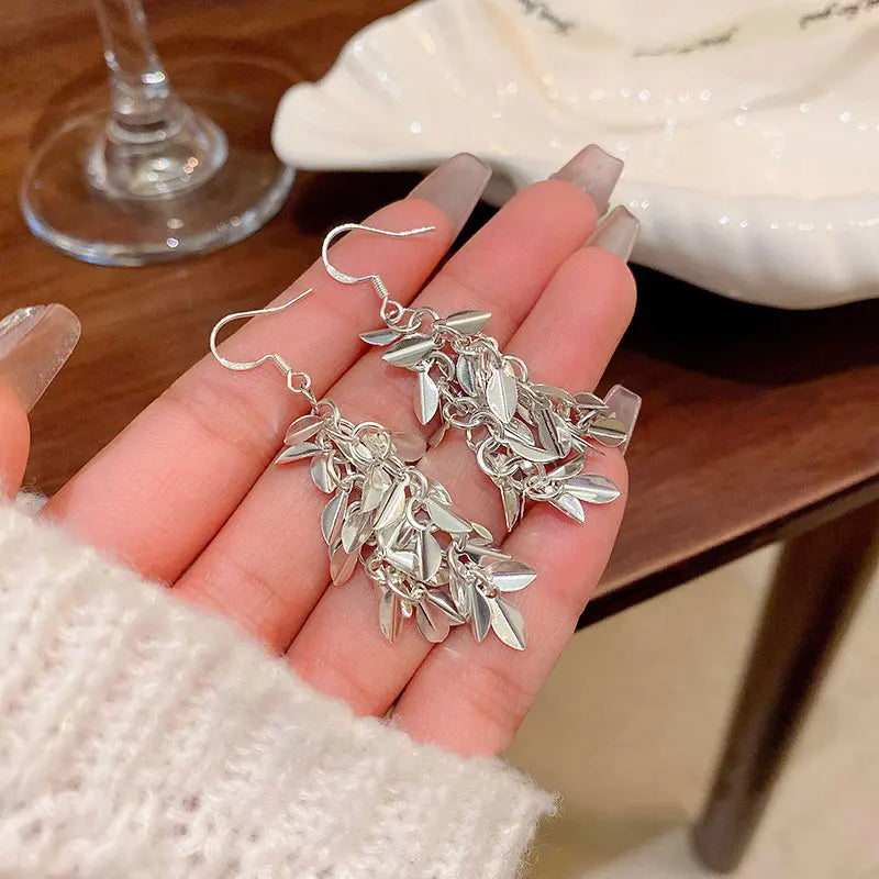 DAIIIBABYYY  -  Trend Geometry Rhombus Drop Earrings for Women Fashion Gold Silver Color Long Tassels Earring Jewelry Wedding Party Gifts