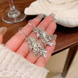 DAIIIBABYYY  -  Trend Geometry Rhombus Drop Earrings for Women Fashion Gold Silver Color Long Tassels Earring Jewelry Wedding Party Gifts
