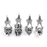DAIIIBABYYY  -  Gothic Punk Knuckle Armor Rings Dragon Skull Metal Full Finger Joint Claw Rock Ring Halloween Unisex Adjustable Vintage Ring