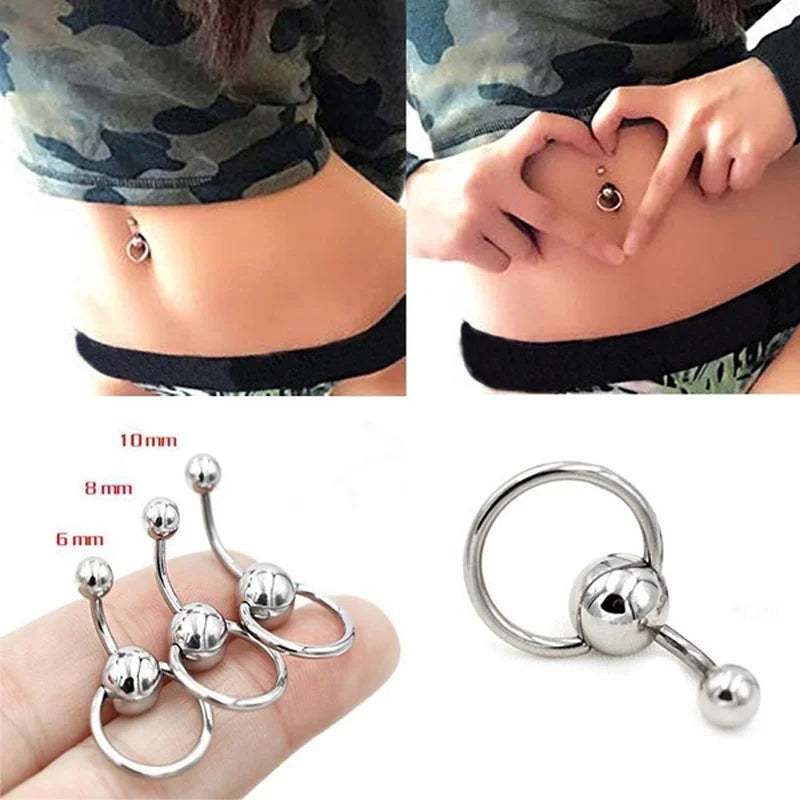 DAIIIBABYYY  -  Round Ball Surgical Steel Navel Piercing Sexy Belly Piercing Ombligo Belly Button Rings Nombril Navel Ring Earrings Body Jewelry