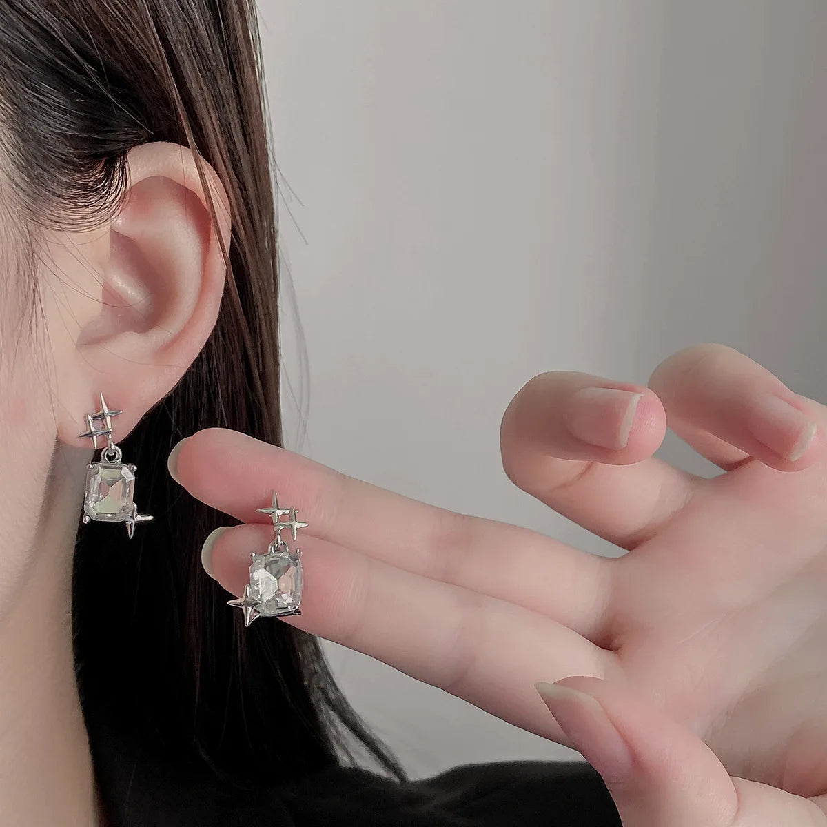DAIIIBABYYY  -  Red Asymmetry Heart Hoop Earrings for Women Girls Punk Gothic Exaggerated Hollow Heart Drop Earring Jewelry Party Gifts