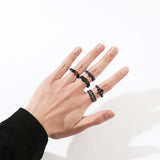 DAIIIBABYYY  -  Gothic Style Metal Set Rings Fashion Jewelry Open Ring for Men Jewelry Trendy Finger Ring Women Accessories Friend Gifts