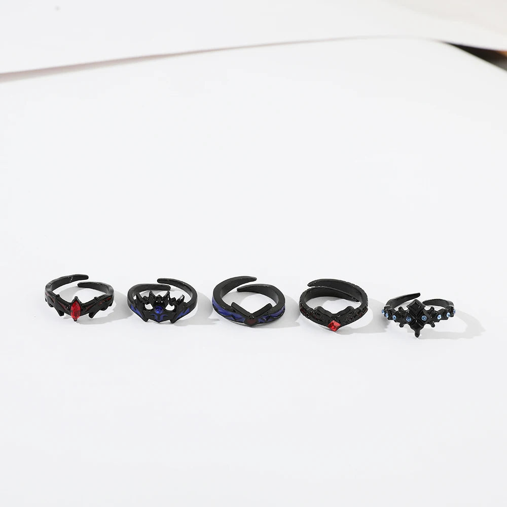 DAIIIBABYYY  -  Gothic Style Metal Set Rings Fashion Jewelry Open Ring for Men Jewelry Trendy Finger Ring Women Accessories Friend Gifts