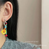 Daiiibabyyy  Unique Design Drop Earrings Cute Flower Earrings Sweet Colorful resin Earrings For Women Gifts Aesthetic Jewelry