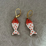 Daiiibabyyy  Summer Colorful Tropical Fish Stainless Steel Hoop Earrings