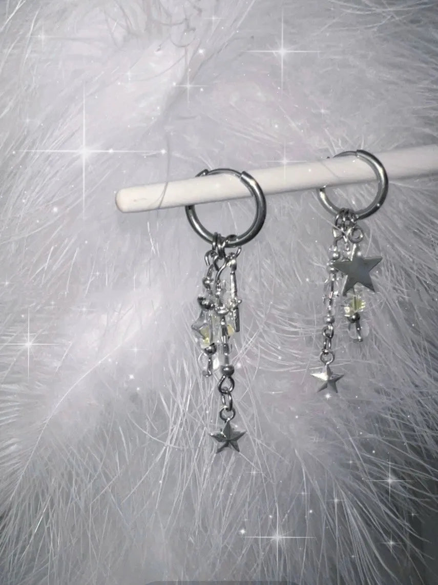 DAIIIBABYYY  -  New Y2K Irregular Pentagram Earrings Women's Sweet Cool Hottie Fashion Adjustable Tassel Earring Party Jewelry Gifts
