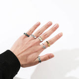DAIIIBABYYY  -  Gothic Style Metal Set Rings Fashion Jewelry Open Ring for Men Jewelry Trendy Finger Ring Women Accessories Friend Gifts