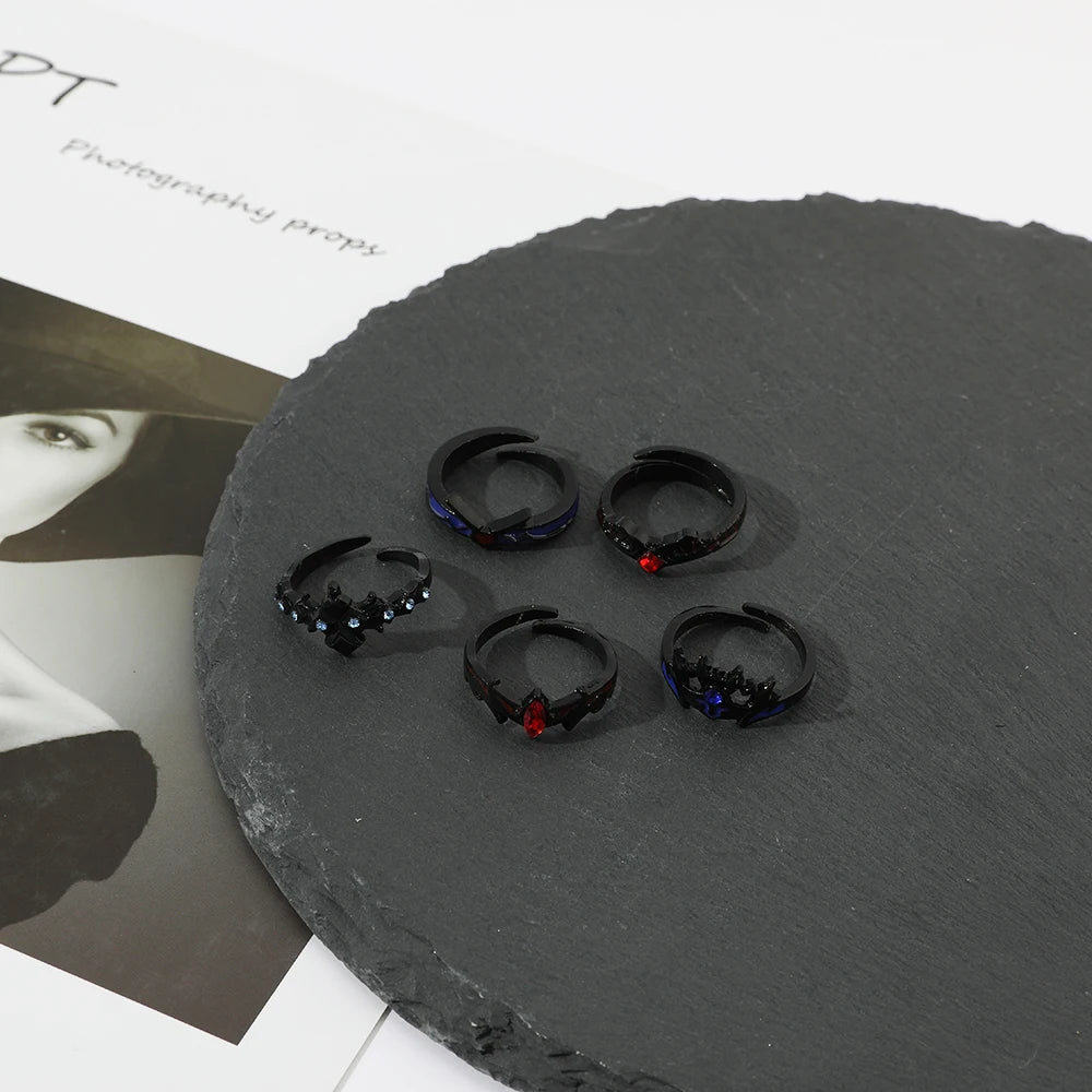 DAIIIBABYYY  -  Gothic Style Metal Set Rings Fashion Jewelry Open Ring for Men Jewelry Trendy Finger Ring Women Accessories Friend Gifts